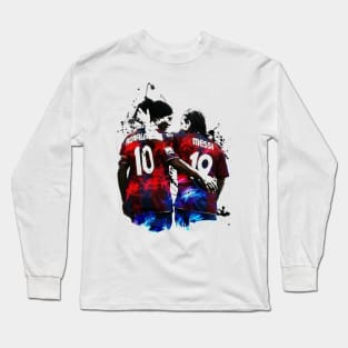 Illustration Messi And Ronaldinho Long Sleeve T-Shirt